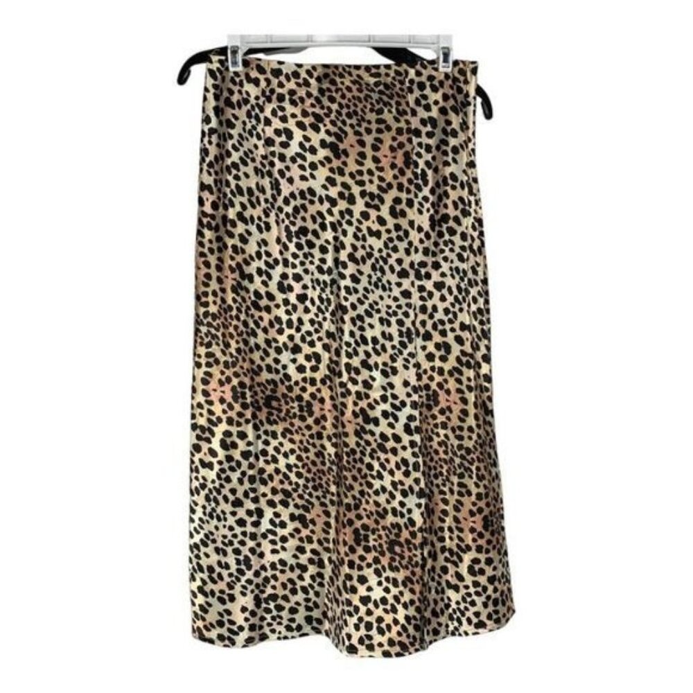 Princess Polly Leopard Print Midi Skirt US 6 Polyester Womens Wear